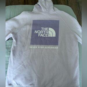 light purple north face hoodie